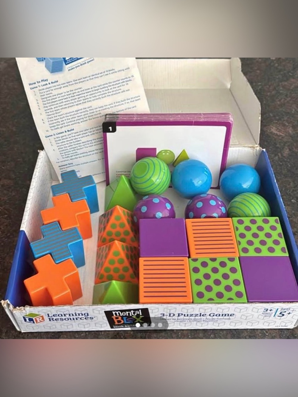 Learning Resources Mental Blox 3D Puzzle Game - Purple/Green/Orange Set